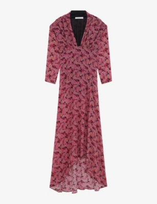 Shop Iro Women's Mul03 Nollie Floral-print V-neck Silk-blend Midi Dress