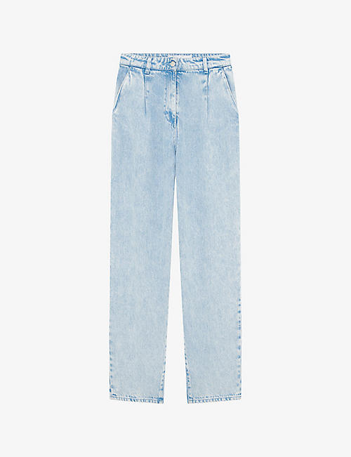 IRO: Elide faded-wash tapered-leg high-rise jeans