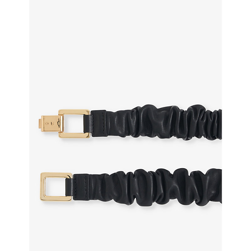 Shop Iro Women's Bla01 Ajana Logo-buckle Elasticated Leather Belt