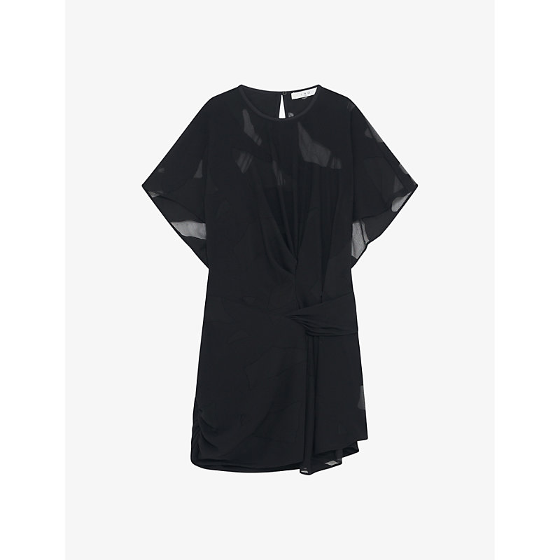 Shop Iro Women's Bla01 Seona Round-neck Slim-fit Woven Mini Dress