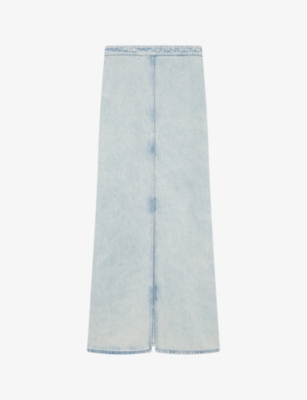 Iro Womens Blu56 Carolia Split-front Mid-rise Denim Maxi Skirt In Blu56