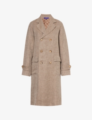 RALPH LAUREN LUCIAN DOUBLE-BREASTED LINEN COAT