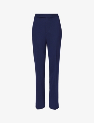 Polo Ralph Lauren Seth Wool Crepe Pant In Blue