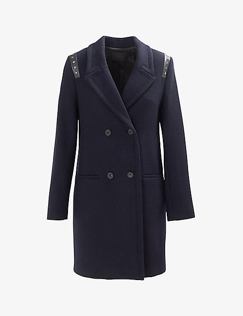 IKKS: Suit-collar straight-cut wool coat