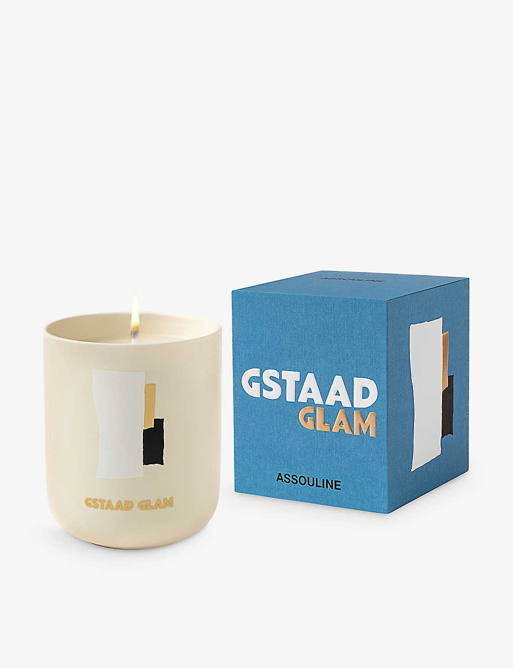 Shop Assouline Travel From Home Gstaad Glam Wax Travel Candle 319g In Creme