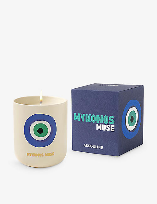 ASSOULINE: Travel From Home Mykonos Muse wax travel candle 319g