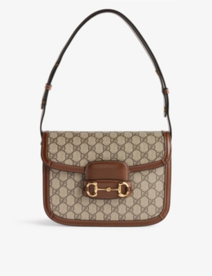 GUCCI: Horsebit 1955 canvas shoulder bag