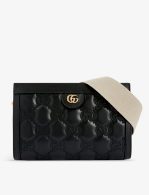 Gucci Matelassé Leather Cross-body Bag In Black/natural