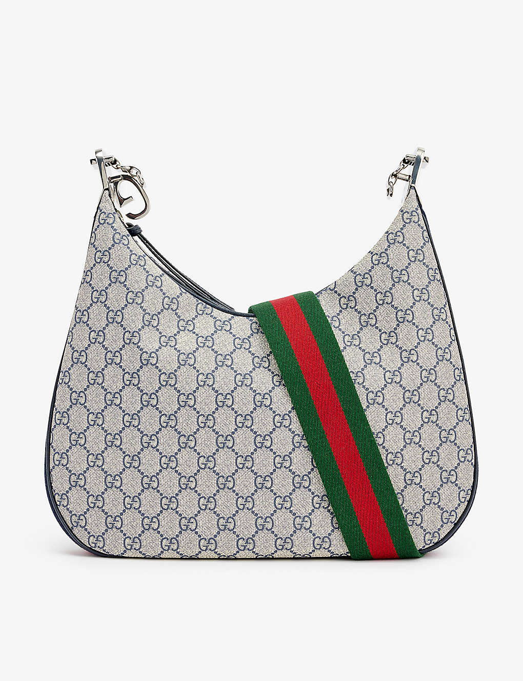 Shop Gucci Women's Beige Bl/blu/brb/vrv Attache Canvas Shoulder Bag