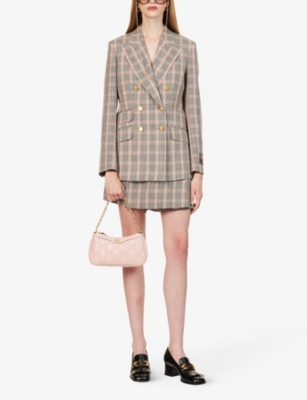 Shop Gucci Matelassé Leather Shoulder Bag In Perfect Pink/natural