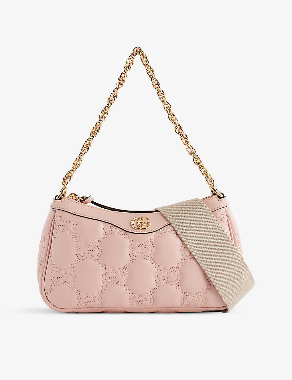 Gucci Gg Matelassé Leather Shoulder Bag In Pink