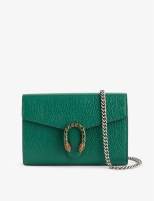 GUCCI - Dionysus mini grained-leather wallet-on-chain | Selfridges.com