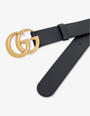 GUCCI: Logo-buckle wide leather belt