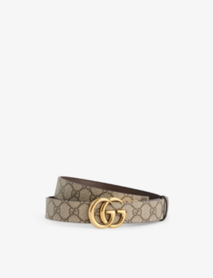 GUCCI: Marmont Double G reversible leather belt