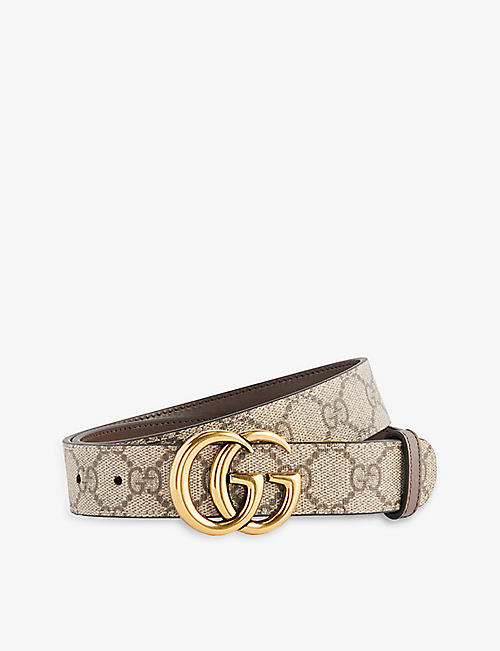 GUCCI: Marmont Double G reversible leather belt
