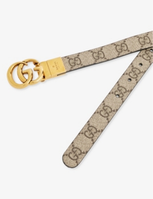 GUCCI: Reversible logo-buckle leather belt