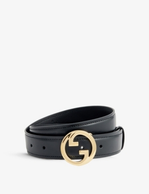 GUCCI: Blondie logo-buckle leather belt