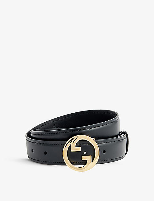 GUCCI: Blondie logo-buckle leather belt