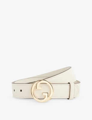 GUCCI: Blondie brand-plaque leather belt