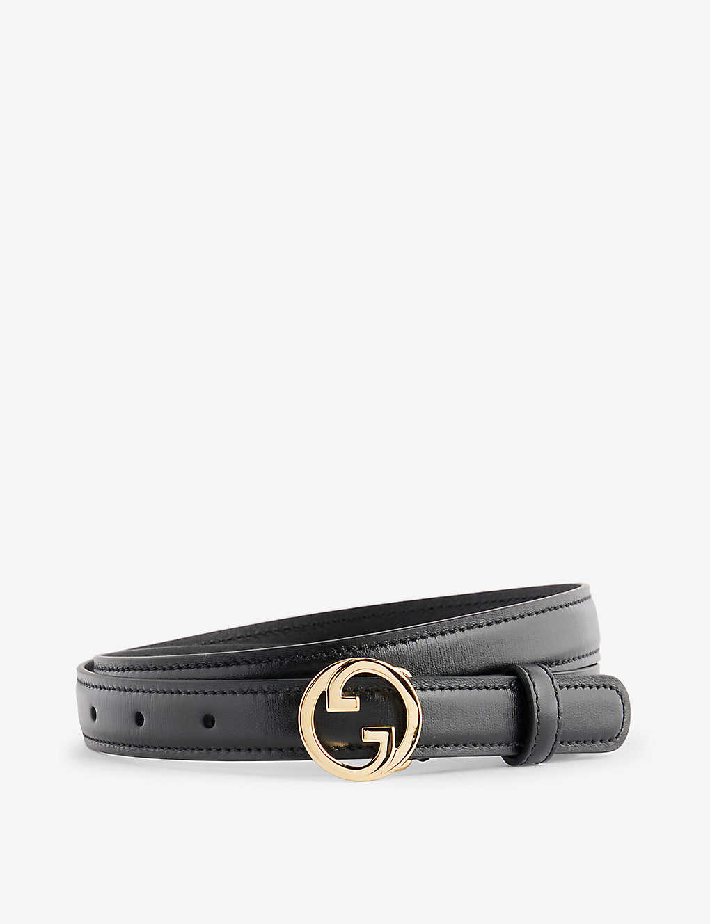 Gucci Womens Black Blondie Brand-plaque Leather Belt