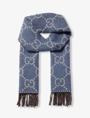 Gucci GG Jacquard Knit Scarf - Farfetch  Knit scarf, Jacquard knit,  Monogrammed scarf