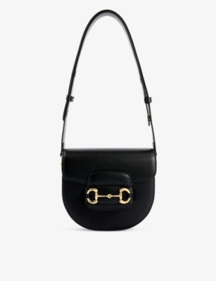 Gucci Womens Black Horsebit 1955 Mini Leather Cross-body Bag