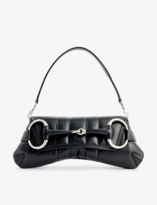 GUCCI: Horsebit quilted leather shoulder bag