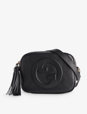 GUCCI BEIGE WOOL & BLACK LEATHER JACKIE BAG 10.5" X 6.5" X  8"