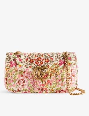 GUCCI GG Marmont small cotton shoulder bag Selfridges