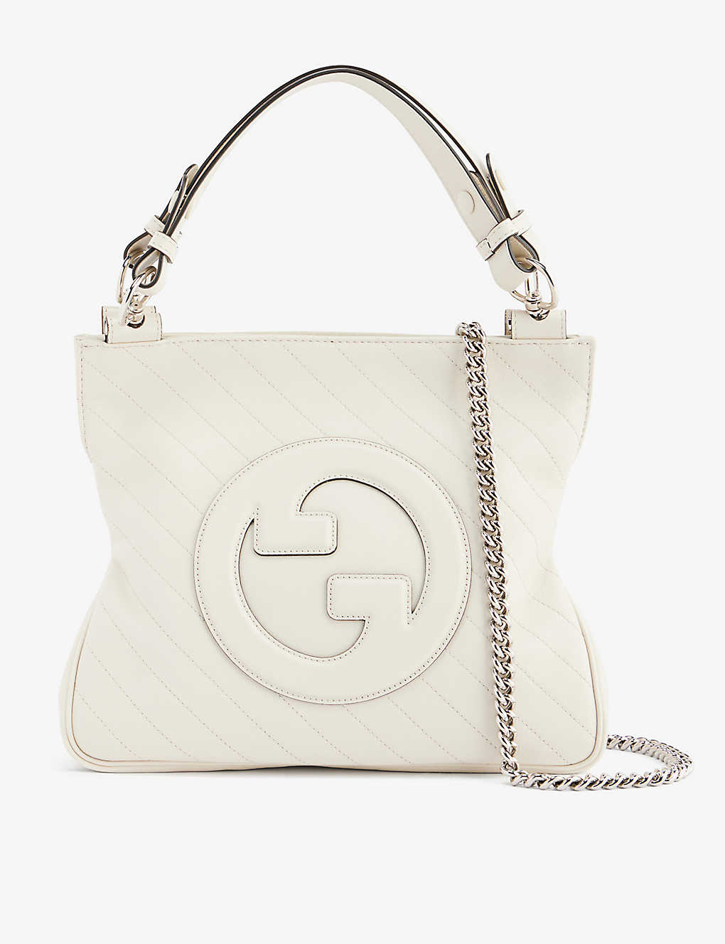 Gucci Blondie Small Leather Tote Bag In Mystic White
