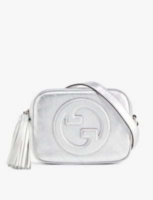 GUCCI Blondie branded leather top handle bag Selfridges