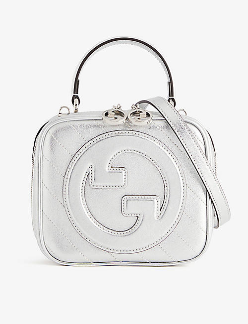 GUCCI: Blondie branded leather top-handle bag