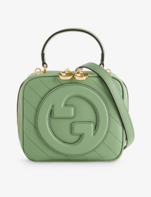 GUCCI Blondie branded leather top handle bag Selfridges