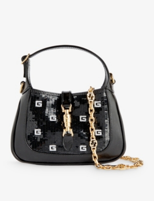 GUCCI Jackie 1961 sequin embellished leather top handle bag