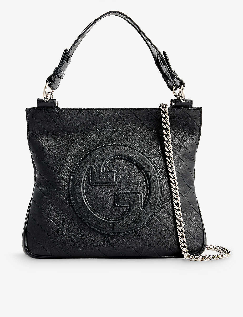 Gucci Blondie Branded Leather Tote Bag In Black
