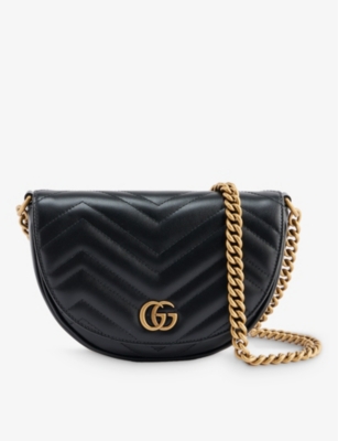 GUCCI GG Marmont brand plaque leather cross body bag