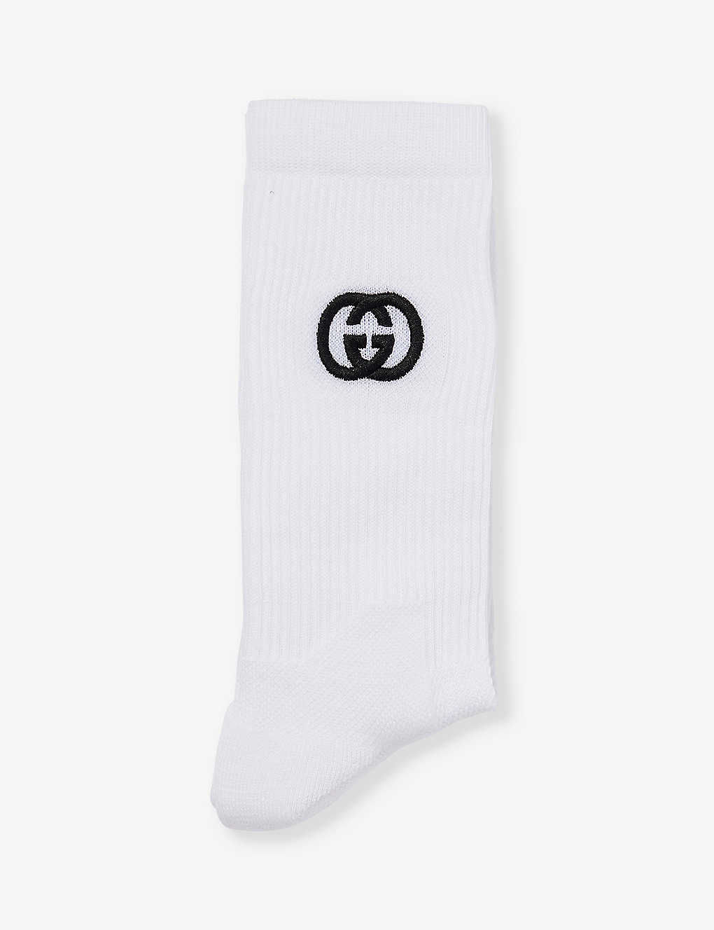 Gucci Womens White Logo-embroidered Cotton-blend Socks