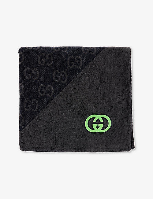 GUCCI: GG Jumbo logo-print cotton towel 95cm x 165cm