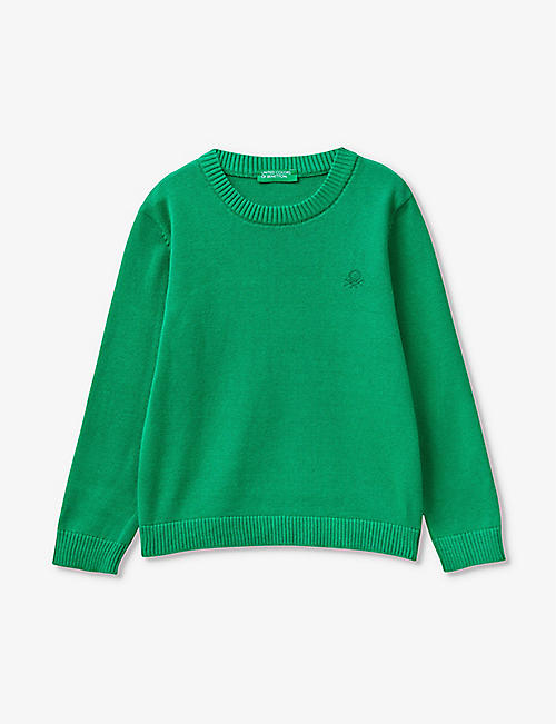 BENETTON: Logo-embroidered long-sleeve cotton jumper 18 months-6 years