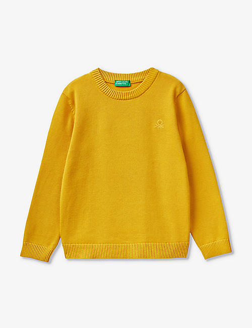 BENETTON: Logo-embroidered long-sleeve cotton jumper 18 months-6 years