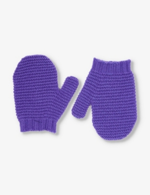 BENETTON: Chunky ribbed wool-blend mittens 18 months - 5 years