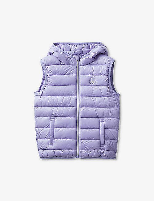 BENETTON: Logo-embroidered padded shell gilet 6-14 years