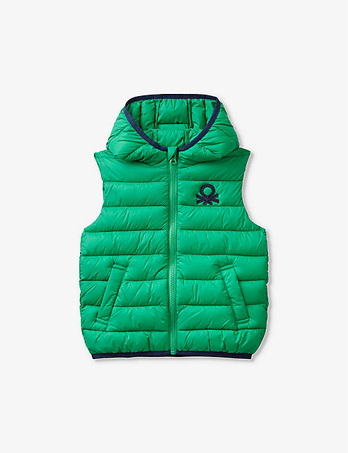 BENETTON: Logo-embroidered padded shell gilet 18 months - 6 years