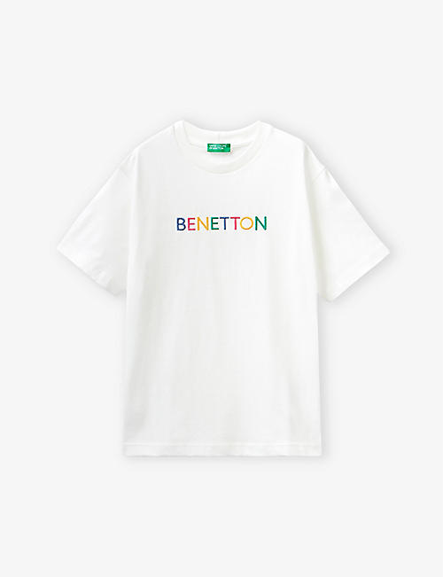 BENETTON：徽标刺绣短袖棉质 T 恤 6-14 岁