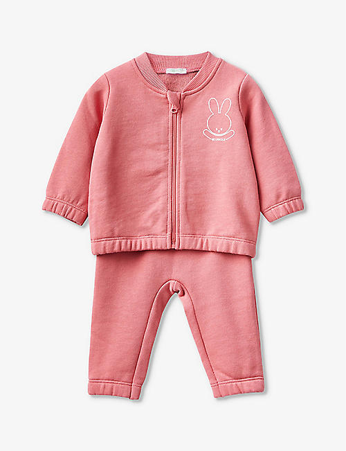 BENETTON: Graphic-print zip-up cotton-jersey tracksuit 1-18 months