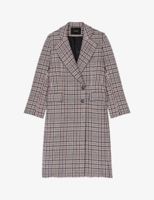MAJE - Gapinette check-print double-breasted wool-blend coat ...