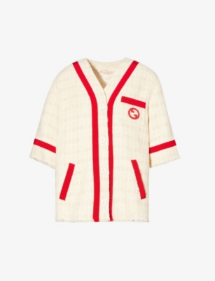 Gucci Cotton Blend Blazer In Cream