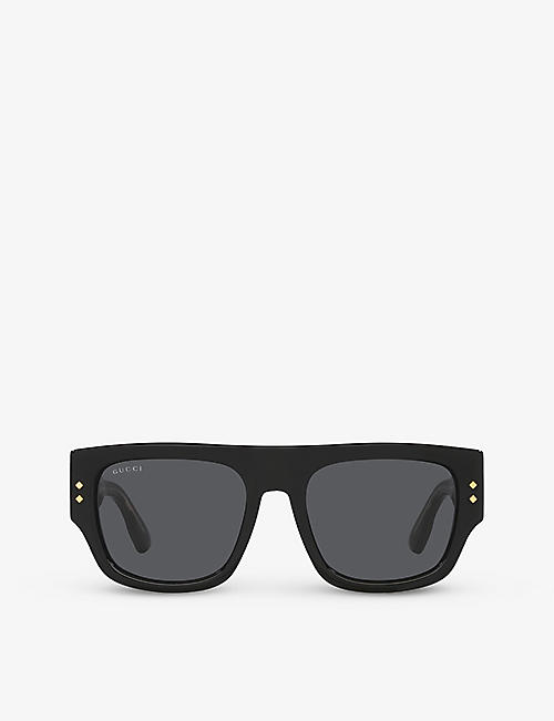 GUCCI: GG1262S rectangle-frame acetate sunglasses