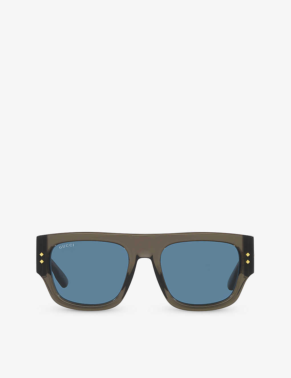 Gucci Womens Grey Gc002018 Gg1262s Rectangle-frame Acetate Sunglasses