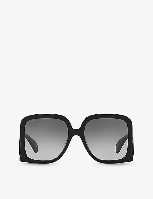 GUCCI: GC002056 GG1326S rectangle-frame acetate sunglasses